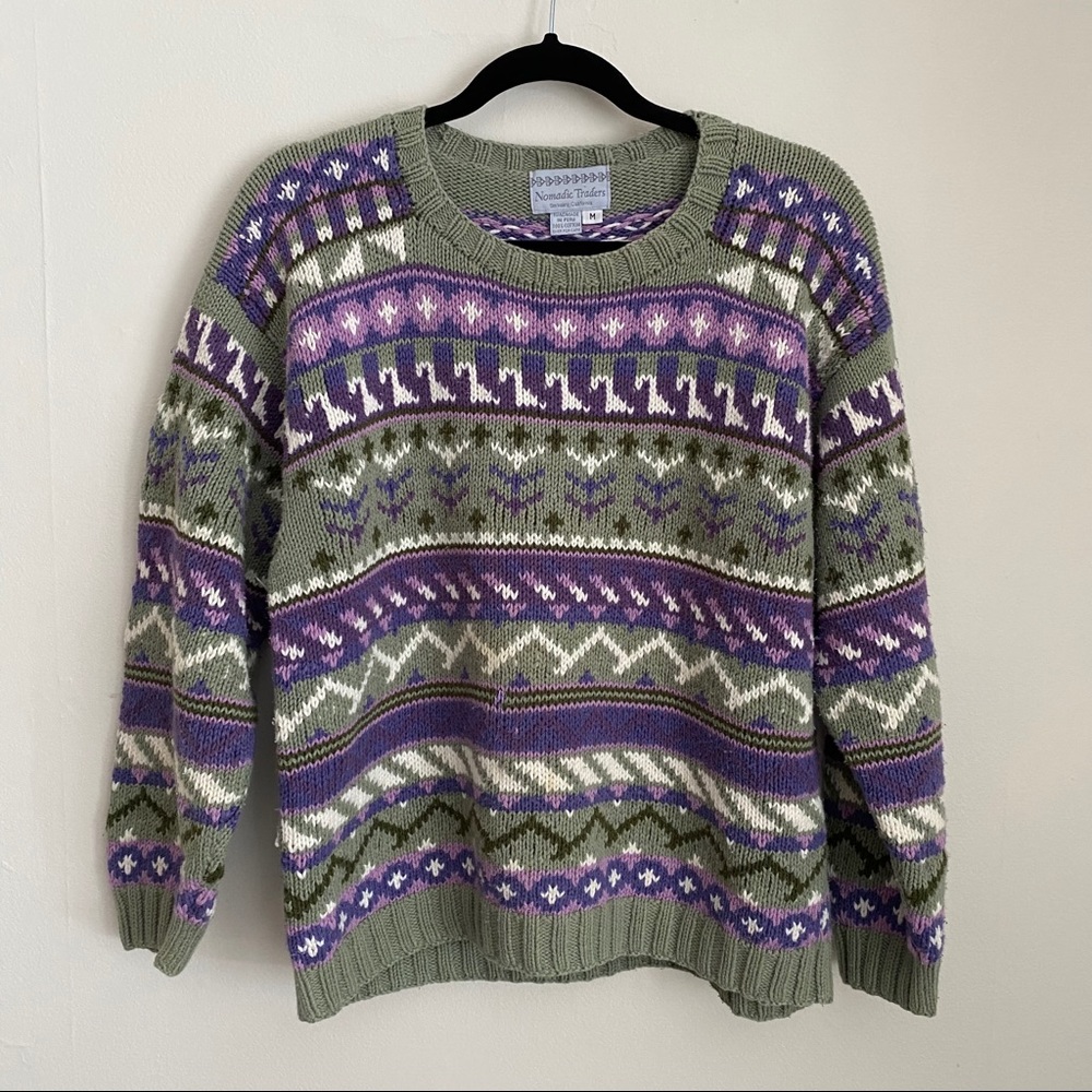 NOMADIC TRADERS Vintage Hand Knit Sweater